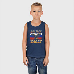 Майка детская хлопок Russian eagle, цвет: тёмно-синий — фото 2