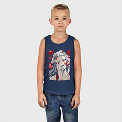 Майка детская хлопок Клинок, рассекающий демонов Даки, цвет: тёмно-синий — фото 2