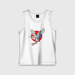 Майка детская хлопок Цапля на закате, цвет: белый