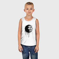 Майка детская хлопок Страшное лицо-смайл в стиле граффити, цвет: белый — фото 2