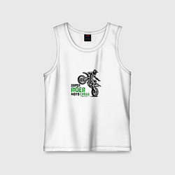 Майка детская хлопок Super rider moto cross, цвет: белый