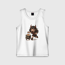 Детская майка Девочка зомби бежит за роллом