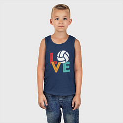 Майка детская хлопок Love volley, цвет: тёмно-синий — фото 2