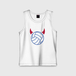 Майка детская хлопок Volleyball devil, цвет: белый