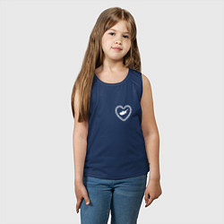Майка детская хлопок Кипр в сердечке монохром, цвет: тёмно-синий — фото 2