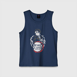 Майка детская хлопок Тандзиро кун, цвет: тёмно-синий