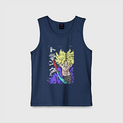 Майка детская хлопок Драконий жемчуг Транкс из будущего, цвет: тёмно-синий