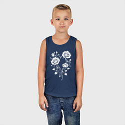 Майка детская хлопок Сердце из роз, цвет: тёмно-синий — фото 2