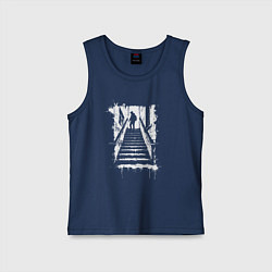Майка детская хлопок Человек на лестнице, цвет: тёмно-синий