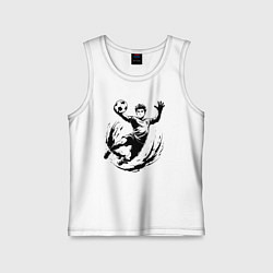 Майка детская хлопок Вратарь ловит мяч, цвет: белый