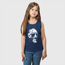 Майка детская хлопок Белая хоккейная маска, цвет: тёмно-синий — фото 2