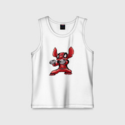 Майка детская хлопок Deadpool Stitch, цвет: белый