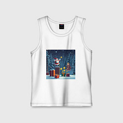 Майка детская хлопок Дед Морозио и Принцесса Снегурочка: вперёд за звёз, цвет: белый