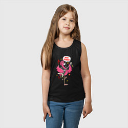 Майка детская хлопок Панк-рок фламинго, цвет: черный — фото 2