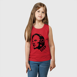 Майка детская хлопок Ленин: музыка СССР, цвет: красный — фото 2