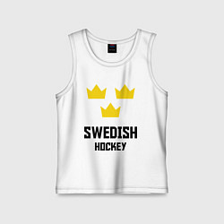 Майка детская хлопок Swedish Hockey, цвет: белый