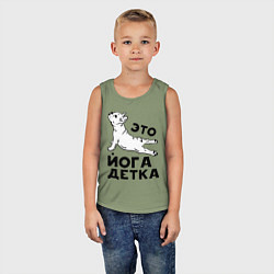 Майка детская хлопок Это йога детка, цвет: авокадо — фото 2