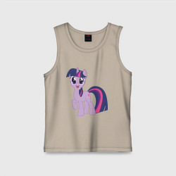 Майка детская хлопок Пони Сумеречная Искорка, цвет: миндальный