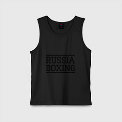 Майка детская хлопок Russia boxing, цвет: черный