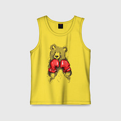 Майка детская хлопок Bear Boxing, цвет: желтый
