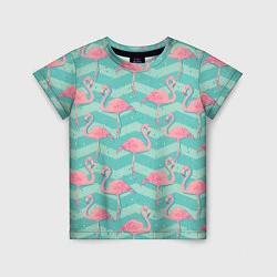 Футболка детская Flamingo Pattern, цвет: 3D-принт