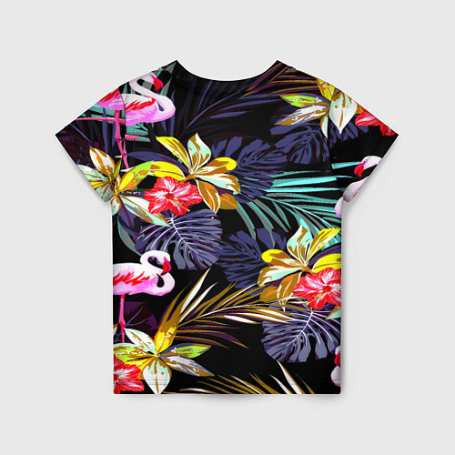 Детская футболка Тропический фламинго / 3D-принт – фото 2