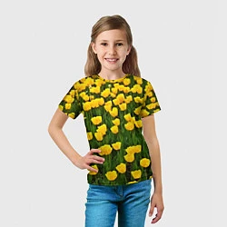 Футболка детская Жёлтые тюльпаны, цвет: 3D-принт — фото 2