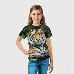 Футболка детская Тигр в джунглях, цвет: 3D-принт — фото 2
