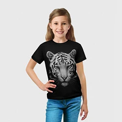 Футболка детская Серый тигр, цвет: 3D-принт — фото 2