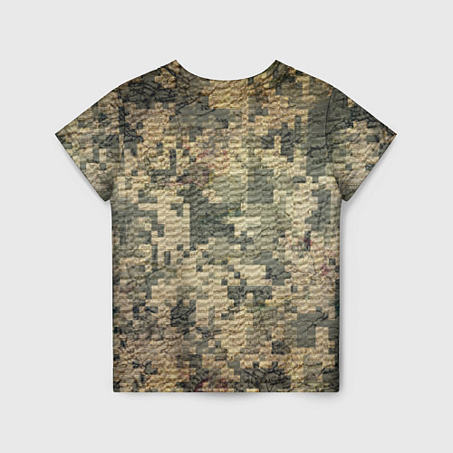 Детская футболка Камуфляж пиксельный: хаки / 3D-принт – фото 2