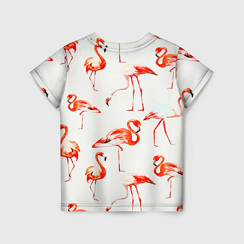 Детская футболка Оранжевые фламинго / 3D-принт – фото 2