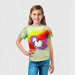 Футболка детская Радужный Единорог, цвет: 3D-принт — фото 2
