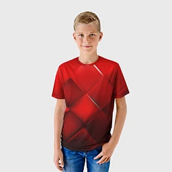 Футболка детская Red squares, цвет: 3D-принт — фото 2