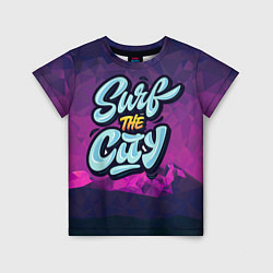 Футболка детская Surf the City Purple, цвет: 3D-принт