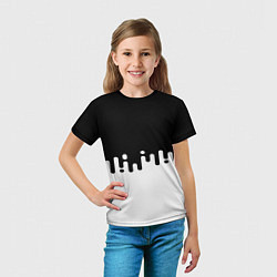 Футболка детская Чёрно-белый узор, цвет: 3D-принт — фото 2