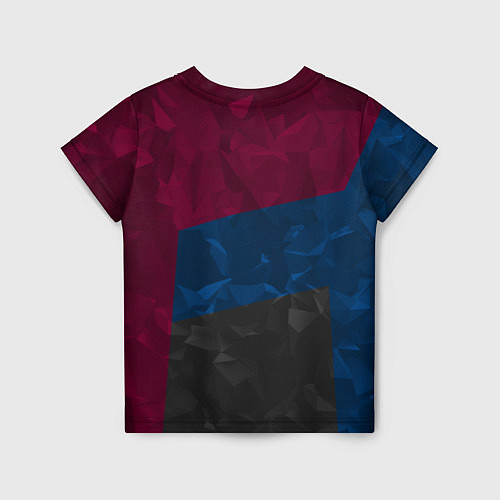 Детская футболка FC Barcelona: Dark polygons / 3D-принт – фото 2