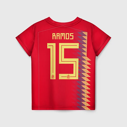 Детская футболка Сборная Испании: Рамос ЧМ 2018 / 3D-принт – фото 2