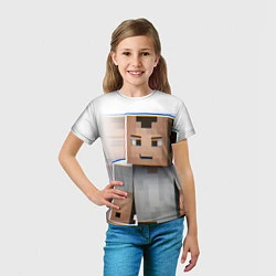 Футболка детская Minecraft: White Creeper, цвет: 3D-принт — фото 2