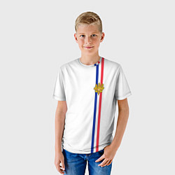 Футболка детская Франция: лента с гербом, цвет: 3D-принт — фото 2