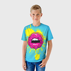 Футболка детская Donut Lips, цвет: 3D-принт — фото 2