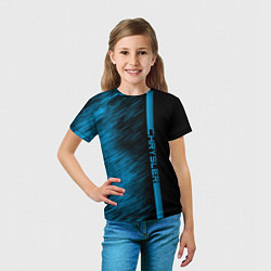 Футболка детская Chrysler синие полосы, цвет: 3D-принт — фото 2
