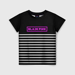 Футболка детская Black Pink: White Stripes, цвет: 3D-принт