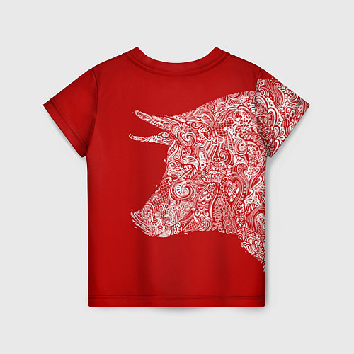 Детская футболка Красная свинья 2019 / 3D-принт – фото 2
