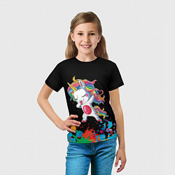Футболка детская Малыш-единорог, цвет: 3D-принт — фото 2