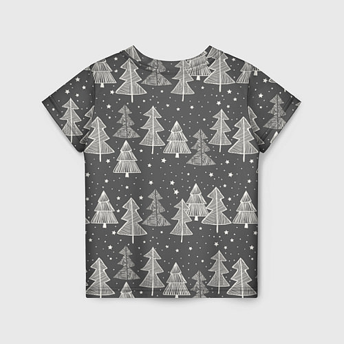 Детская футболка Grey Christmas Trees / 3D-принт – фото 2