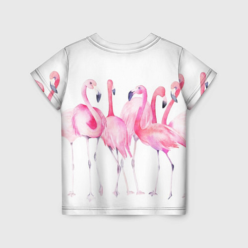 Детская футболка Фламинго розовый на белом / 3D-принт – фото 2