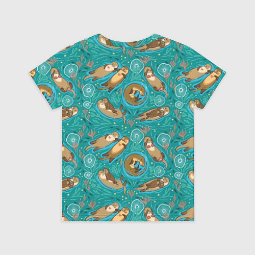 Детская футболка Весёлые выдры - семейство / 3D-принт – фото 2