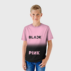 Футболка детская Blackpink - розово-черный, цвет: 3D-принт — фото 2