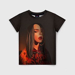 Футболка детская Billie Eilish: Red Head, цвет: 3D-принт