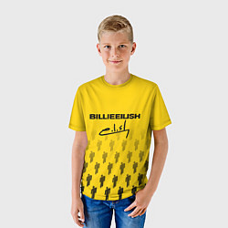 Футболка детская Billie Eilish: Yellow Autograph, цвет: 3D-принт — фото 2